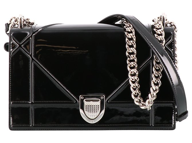 DIOR handbag Black Leather  ref.210288