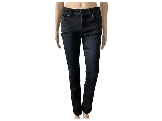 Vaqueros de pierna recta 7 For All Mankind negros