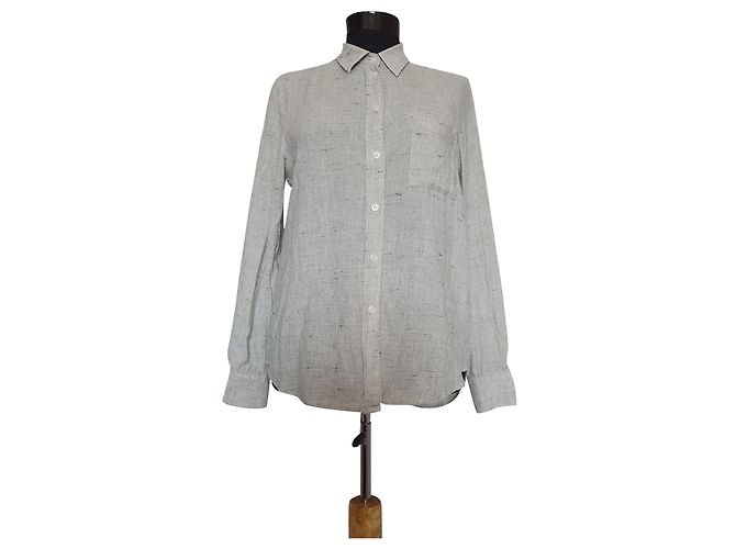 Filippa K Hemd Grau Baumwolle Wolle Viskose XS