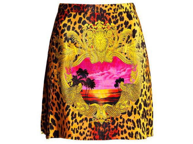 Versace For H&M Versace para H&M nova saia de seda com etiqueta Estampa de leopardo  ref.210400