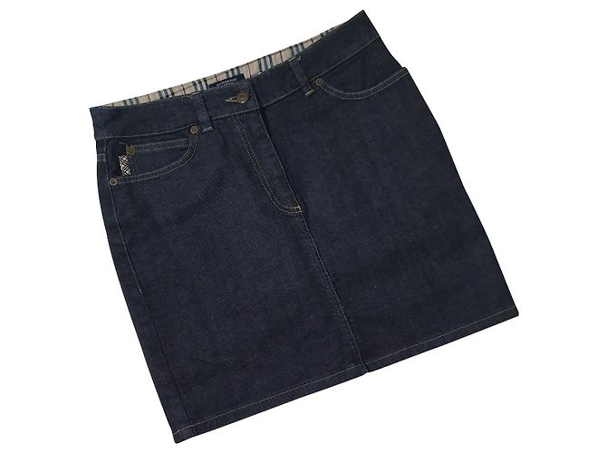 Gonna in denim Burberry blu