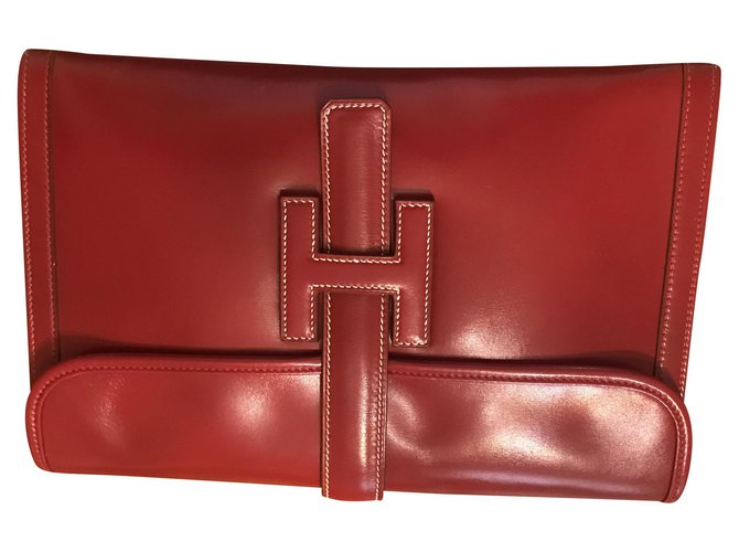 Hermès Jige Red Leather  ref.210430