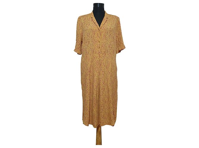 Vestido Noa Noa Floral Amarillo de Viscosa M Multicolor