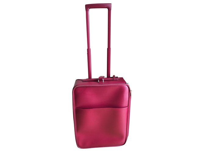 Louis Vuitton Travel bag Dark red Leather  ref.210444