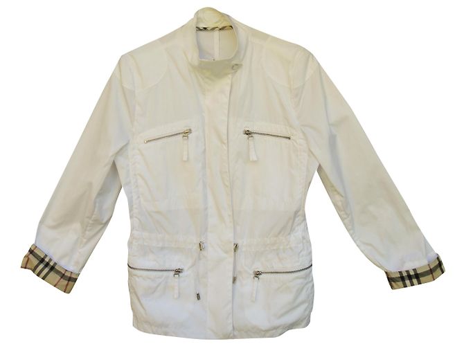 Burberry London Windjacke Größe M. Weiß