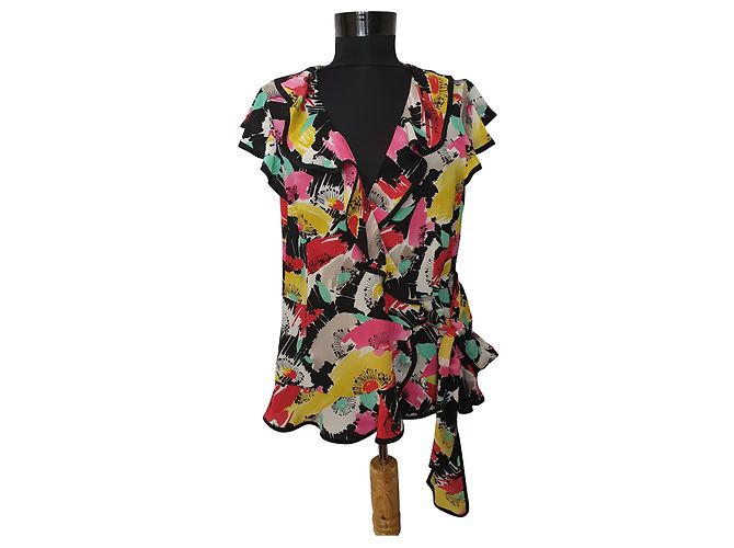 Blusa in seta Nanette Lepore Taglia 10 Multicolore