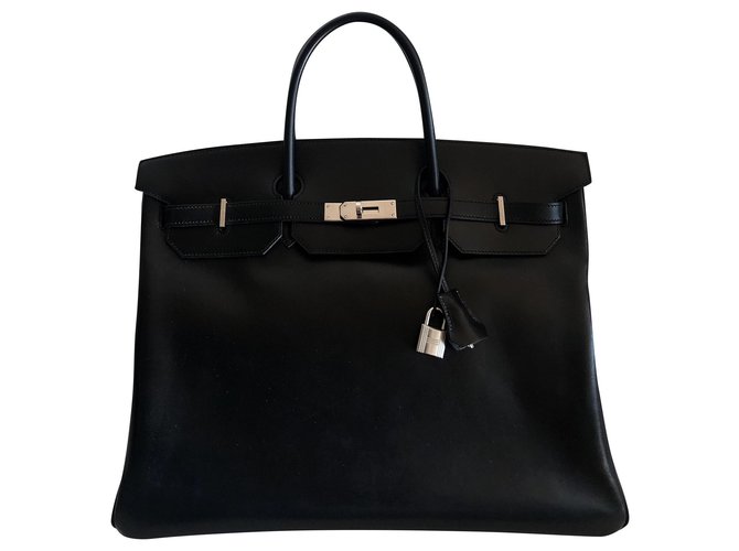 Hermès Hermes Birkin 40 en cuir box noir  ref.210588