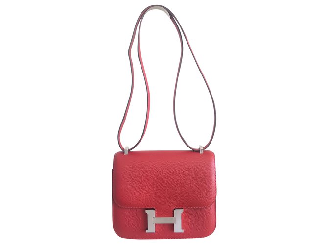 Hermès Hermes constance 18 en cuero Epsom rojo Roja  ref.210590