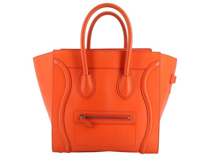 Céline Luggage Orange Leather  ref.210609
