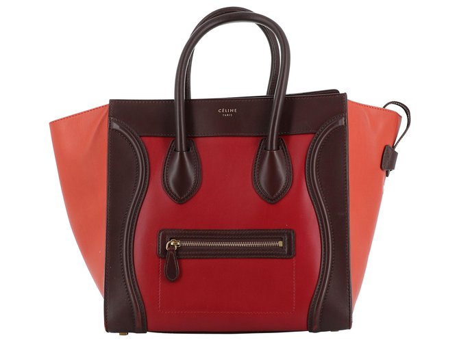 Céline Luggage Red Leather  ref.210610