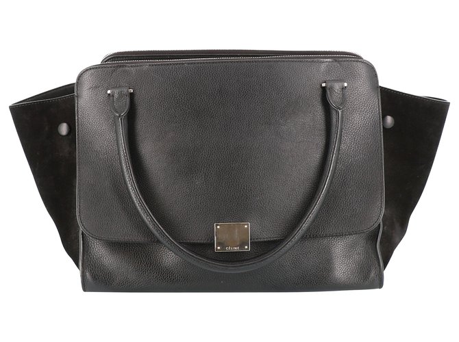 Céline Trapèze Black Leather  ref.210612