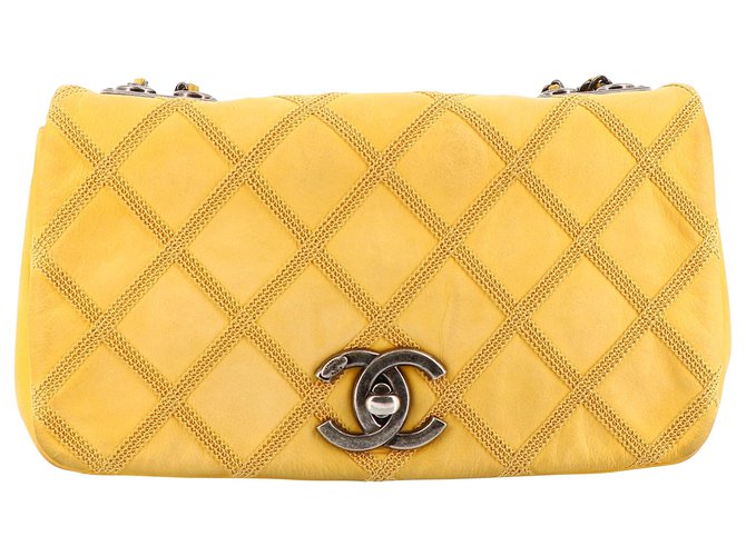 yellow chanel purse