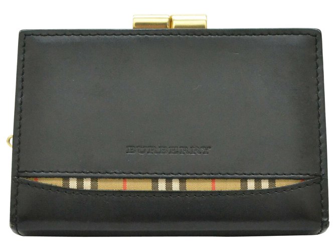 burberry wallet Black Leather  ref.210660