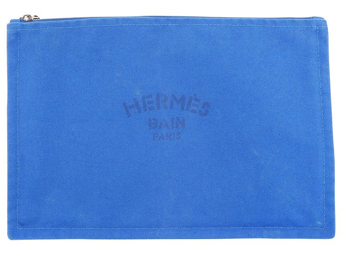 Sac à main Hermès Tweed Bleu  ref.210673