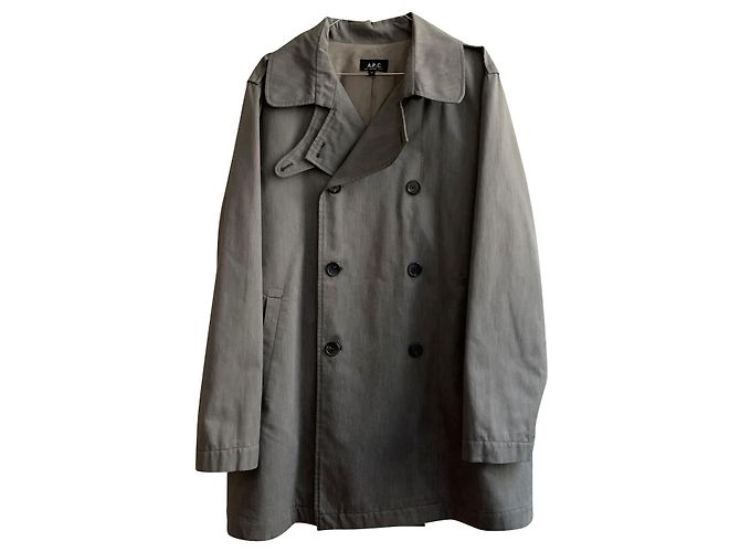 Gabardina de algodón gris Apc 