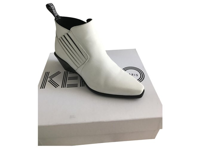 KENZO boots White Leather  ref.210738