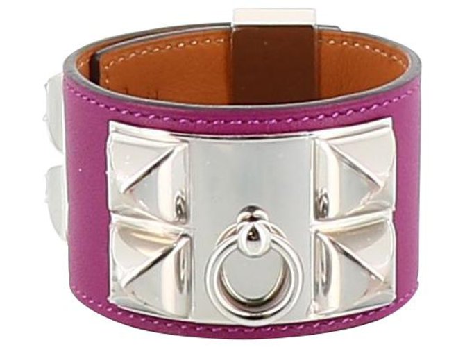 Hermès Hermes-Armband Pink Leder  ref.210810