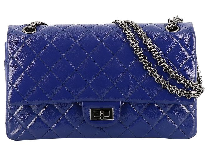 Chanel 2.55 Blue Leather  ref.210831