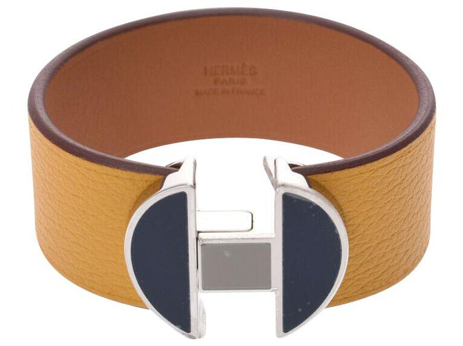 Hermès Hermes-Armband Gelb Leder  ref.210855