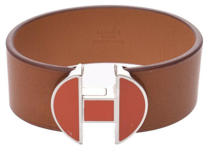 Hermès Hermes-Armband Braun Leder  ref.210865