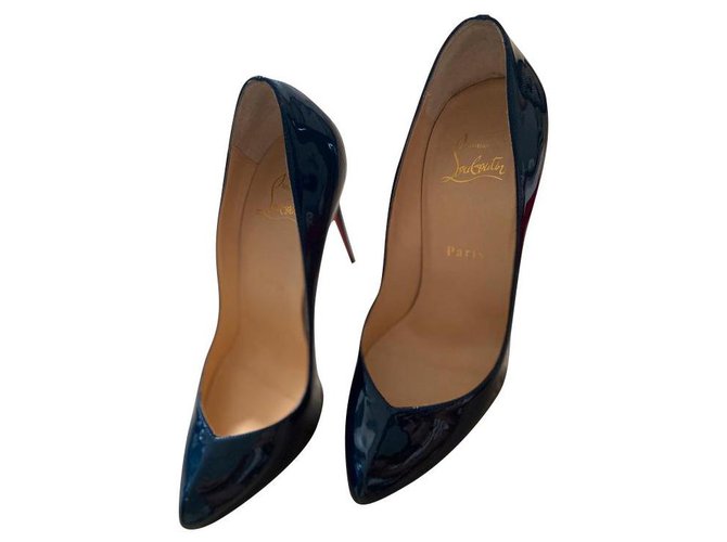 Christian Louboutin breach Navy blue Patent leather  ref.210933