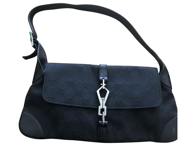 Borsa a mano Gucci Pouch in pelle nera Nero