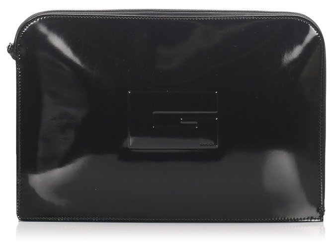 Gucci Black Patent Leather Clutch Bag  ref.210992