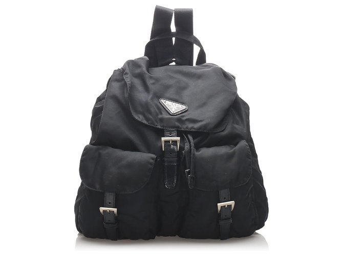 prada black backpack