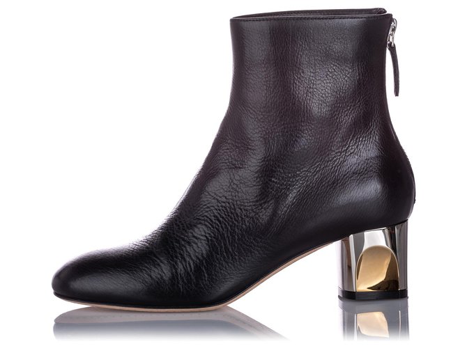 Alexander McQueen Black Ankle Leather Boot Pony-style calfskin  ref.211162