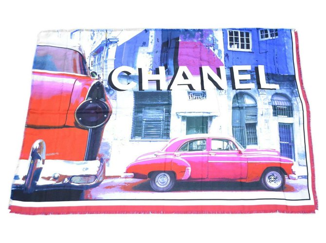 Sciarpa Chanel Rosso Seta  ref.211182