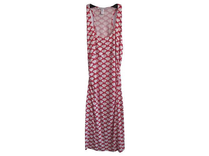 Diane Von Furstenberg DvF Ledicia Vintage Seidenkleid Weiß Rot