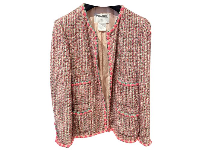 Unworn Vintage Chanel Spring 1995 Pink Tweed Jacket For Sale at 1stDibs  chanel  jacket vintage chanel tweed jacket pink pink chanel tweed jacket