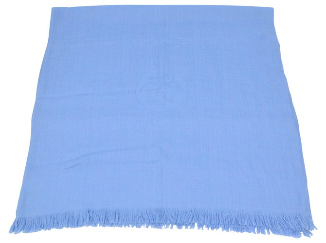 Hermès Bufanda de hermes Azul Seda  ref.211298