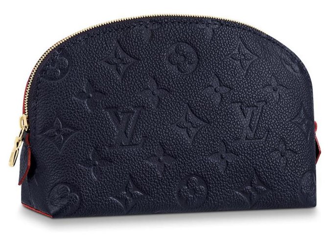 Louis Vuitton La busta cosmetica LV è nuova Blu Pelle  ref.211310