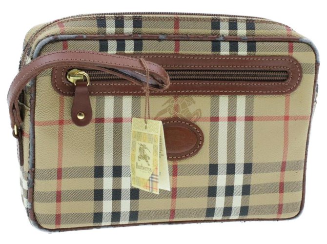 Burberry clutch bag Beige Cloth  ref.211368