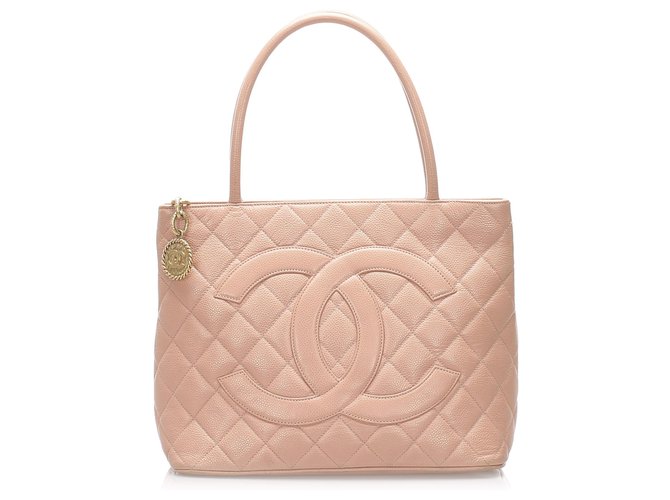 chanel pink medallion tote