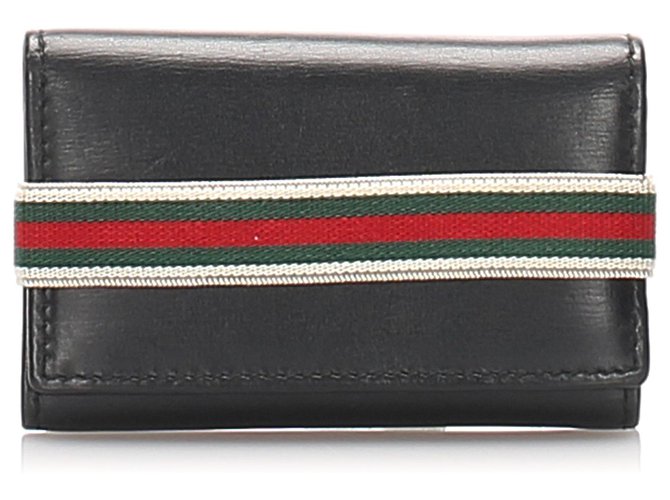 Gucci Porta-chaves em couro preto Bezerro-como bezerro  ref.211568