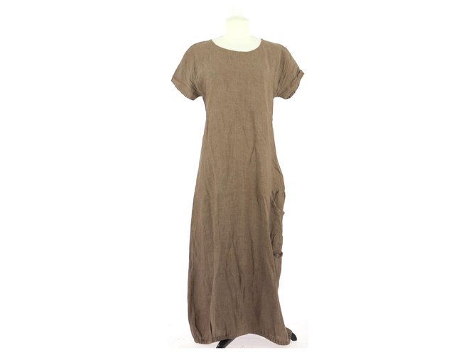 Autre Marque robe Brown Linen  ref.211597