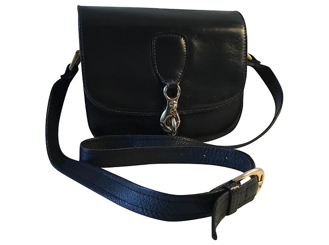 Borsa a mano Céline Drouot in pelle blu navy