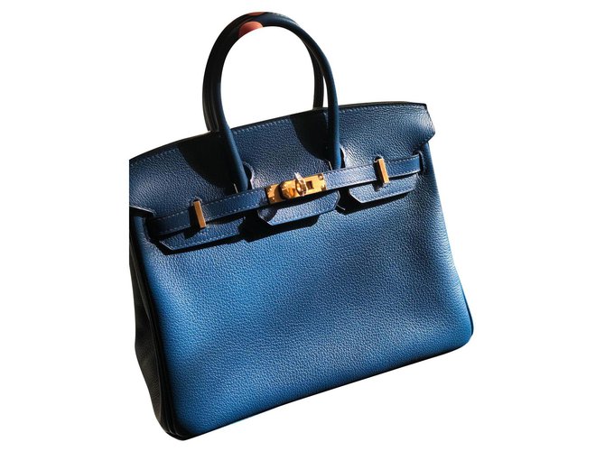 Hermès sac hermes birkin Cuir Bleu ref.262900 - Joli Closet
