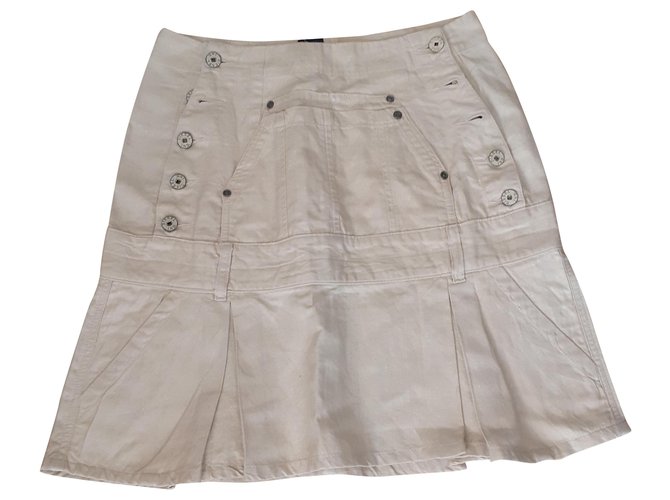 Diesel Skirts Beige Cotton Polyester Linen  ref.211681