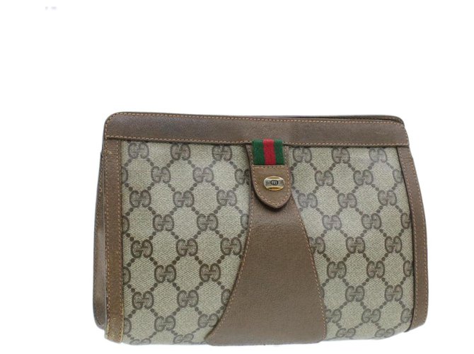 Gucci Clutch bag Beige Lienzo  ref.211771
