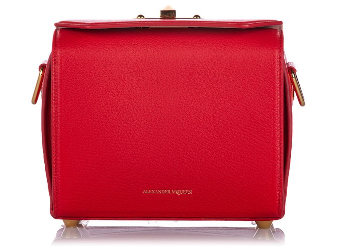 Alexander McQueen Red Box 19 Leather Crossbody Bag Goatskin  ref.211792