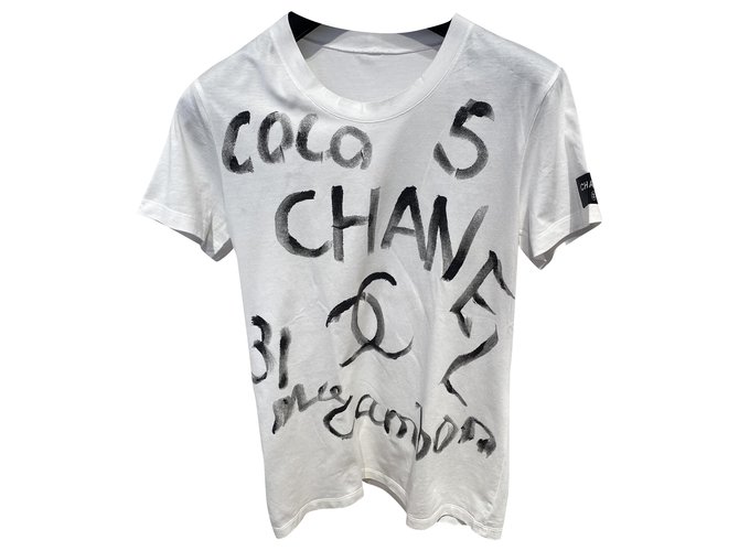 Chanel Tops Negro Blanco Algodón  ref.211832
