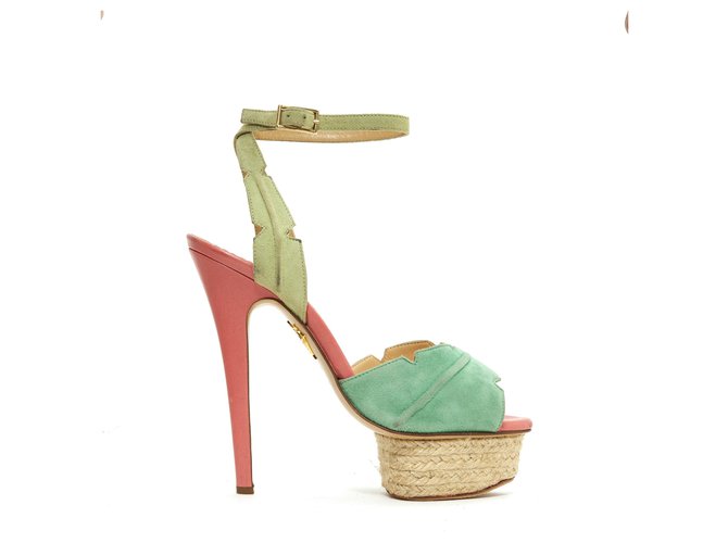 Charlotte Olympia JUNGLE SWEDEN FR36.5/37 Light green Leather