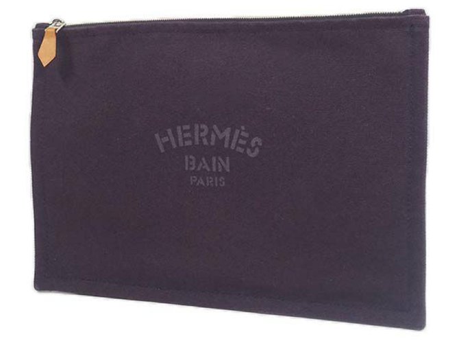 Hermès HERMES Yachting GM Womens saco de embreagem roxo  ref.211893