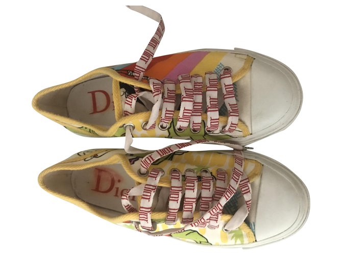 Dior sneakers Toile Multicolore  ref.211635