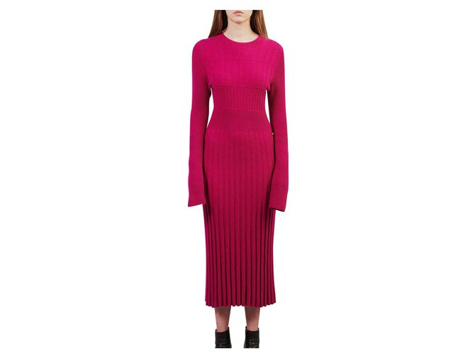Chanel 2019 Fall rib dress Dark red Wool  ref.211847