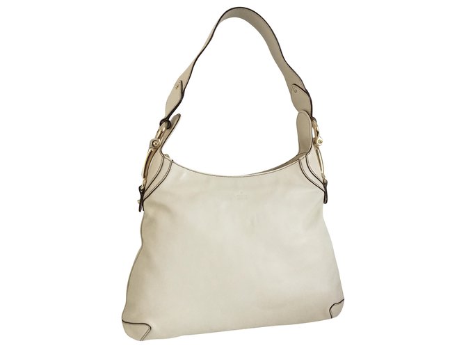 Hobo Gucci handbag Eggshell Leather  ref.211876
