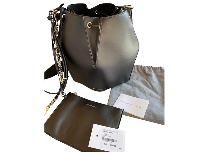 Borsa a secchiello Alexander McQueen nera Nero 